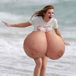 Be.Th.'s massive tits ripped her t-shirt at the beach