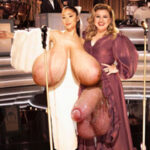 Ke.Cl. discharging a big load on Ar.Gr. big naked tits