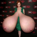 Ch.He. popping out her giant pendulous tits