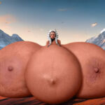 Rosario D as Ahsoka Tano giant tits and pregnant belly