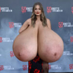 Ol.Ho. massive tits topless exposed in public