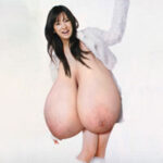 Japanese actress and model Keiko Kitagawa flopping her huge heavy tits