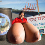 Za.Jo. protesting against climate change with her huge tits out