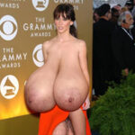 Je.Lo.He. flopping her huge tits and futa cock at the Grammy Awards