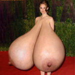 Na.Po. shows up naked to a Hollywood party dragging her giant futa cock