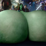 Zo.Sa. as Gamora room size tits and giant pregnant covered in cum