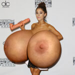 Ar.Gr. huge silicone tits topless in public