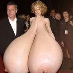 Ni.Ki. flopping her giant pendulous tits in public