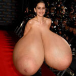 Em.Cl. flopping her huge heavy tits on the red carpet