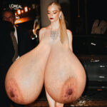 An.Ta.Jo. naked in heels exposing her giant tits