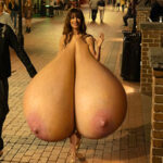 An.Ha. loves to take her huge tits out for a walk at night