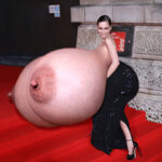 Em.Cl. going up the red carpet with her giant tits and big ass
