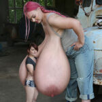 Garage girls tall Micky Bells vs small girl Marie