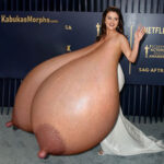 Se.Go. exposing her giant pendulous tits out in public
