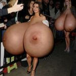 Ma.Wi. exposing her massive tits out in front of her fans
