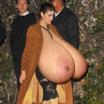 Al.Da. exposing her huge naked tits out on the streets