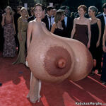 An.Jo. parading her giant tits on the red carpet