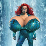 Am.He. as Mera got huge silicone tits