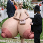 Je.La. exposing her humongous tits at a wedding