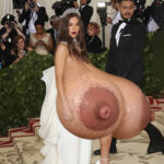 Ha.St. exposing her humongous tits in a gala