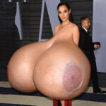 Ga.Ga. can't fit her giant silicone into her gala dress