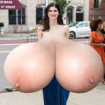 Al.Da. ginormous naked tits on the street