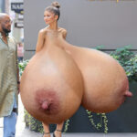 Ze. walking her giant tits out in public