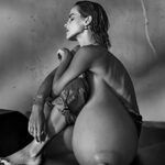 E.W. huge tits topless in B&W