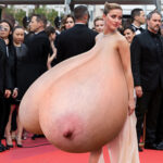 Am.He. brings her naked giant tits to the red carpet
