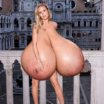 Br.La. naked in heels exposing her giant heavy tits