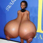 Lupita N flopping her humongous naked tits in public