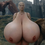 Emma D as Rhaenyra Targaryen massive huge tits in The House of the Dragon