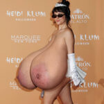 Ca.Ca. goes super skimpy and topless to a Halloween party
