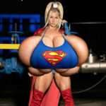 Carrie June mega busty Super Girl